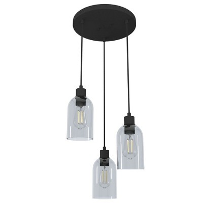 Hunter Fans 14.5" Lochemeade Ceiling Light Natural Iron Finish 3-Bulb Pendant