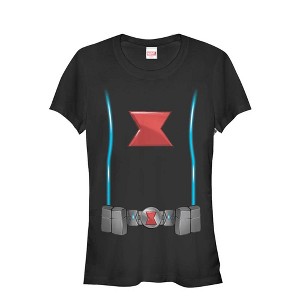 Juniors Womens Marvel Black Widow Costume T-Shirt - 1 of 3