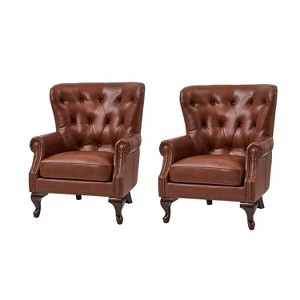 Lamprecht Genuine Leather Armchair Set of 2| HULALA HOME - 1 of 4