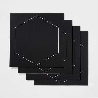 Hexagon Self Stick Chalkboard Sheets Black - Room Essentials™