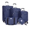 Whisen 5-Piece Set(18/23/27 in.) Luggage Sets Lightweight Softshell Suitcase with Travel Bag and Toiletry Bag - 3 of 4