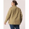 Agnes Orinda Women's Plus Size Winter Zipper Drawstring Waist Long Sleeve with Pockets Fashion Jackets - 4 of 4