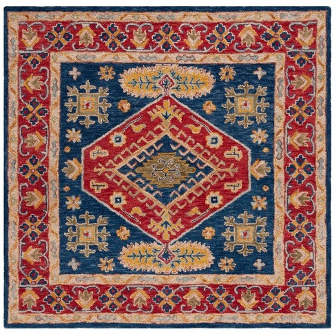 Aspen Apn523 Hand Tufted Area Rug - Red/blue - 7'x7' - Safavieh. : Target