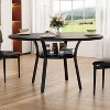 47'' Round Dining Table for 4-6 People, Round Farmhouse Dinner Table with Storage Shelf for Kitchen, Living Room (Table Only) - 3 of 4