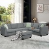 112" 7-Seat L-Shaped Modular Sectional Sofa Set with Ottoman and 3 Pillows - 2 of 4