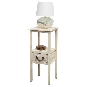 Rivera Acacia Wood Accent Table Brushed Morning Mist - Christopher Knight Home, Off White
