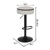 MAYEERTY Round Storage Bar Stools Set of 2 - Off-White Linen, Height Adjustable, 360¡ã Swivel, Armless Metal Frame for Kitchen/Dining - 3 of 4