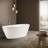 59 in.Acrylic Freestanding Bathtub Contemporary Soaking Tub Fiberglass Flatbottom Modern Stand Alone - 3 of 4