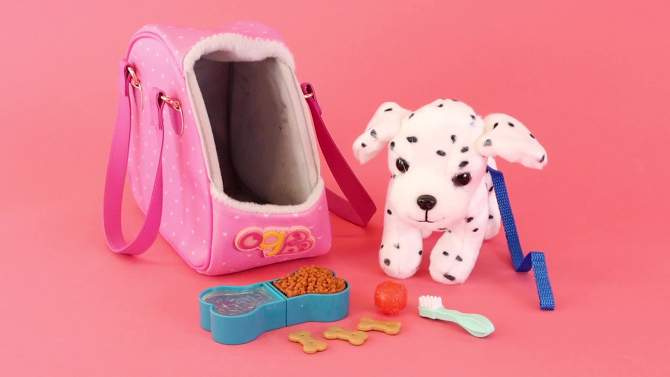 Our Generation Hop In Dog Carrier &#38; Pet Plush Puppy Dalmatian for 18&#34; Dolls, 2 of 9, play video