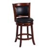 37.75"Comfortable Swivel Counter Height Chair 1pc Dark Cherry Finish Faux Leather Upholstery Solid Wood Furniture,Cherry - 3 of 4