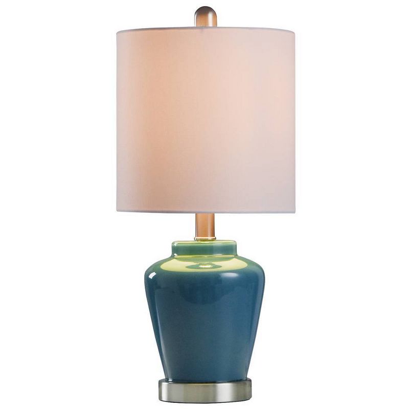 Glass Accent Table Lamp Teal Finish - StyleCraft, 6 of 15