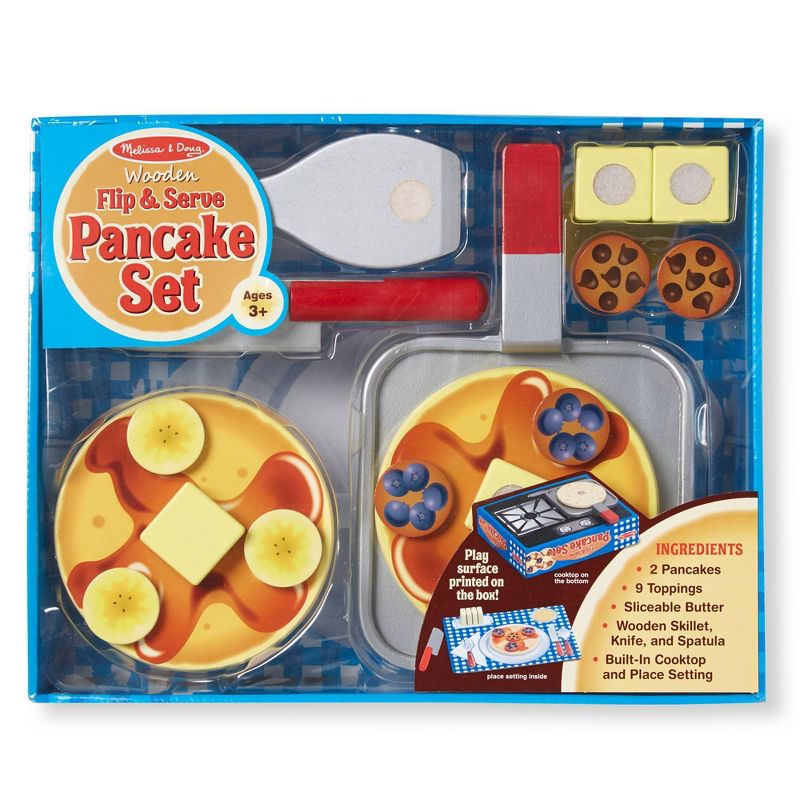 Melissa &#38; Doug Flip and Serve Pancake Set (19pc) - Wooden Breakfast Play Food, 4 of 11