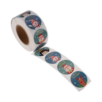 Unique Bargains Christmas Stickers for Ceramic Glass Metal Paper Plastic Peel Santa Claus Matte Paper Teal 1Pcs