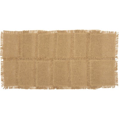 Burlap Natural Coaster Set of 12 Fringed 4x4