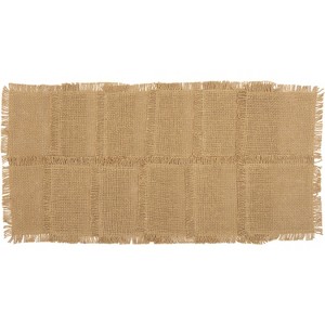 Burlap Natural Coaster Set of 12 Fringed 4x4 - 1 of 4