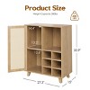 SEVOBAL 47" Sideboard Cabinet Storage Bar Cabinet with Rose Racks Buffet Cabinet for Home Living Room Kitchen Entryway, Beige, 15"*27.5"*33.8" - 3 of 4