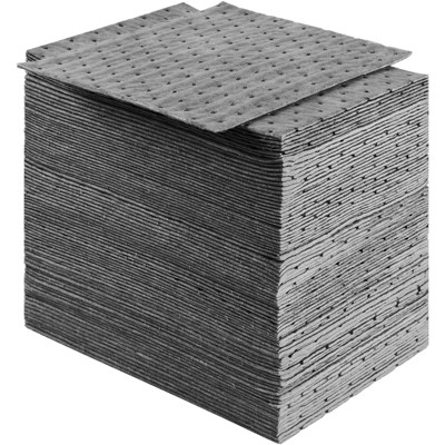 VEVOR Spill Absorbent Pads,Universal Absorbing Mat Absorbs up 12 Gal,13" L x10" W Polypropylene Absorbent Pad for Oil, Water and Other Liquids,Gray