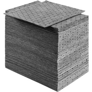 VEVOR Spill Absorbent Pads,Universal Absorbing Mat Absorbs up 12 Gal,13" L x10" W Polypropylene Absorbent Pad for Oil, Water and Other Liquids,Gray - 1 of 4