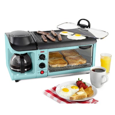 Aqua 3-in-1 Breakfast Station with Griddle and Toaster Oven