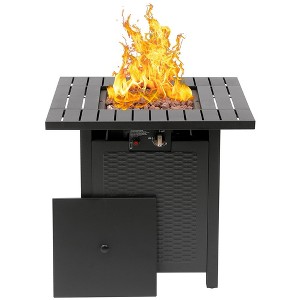SUGIFT 28" Outdoor Gas Fire Pit Table 50,000 BTU Square Propane Fire Pit Table - 1 of 4