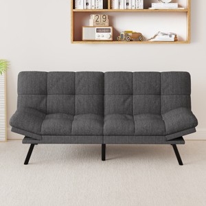 Dyonery Convertible Futon Sofa Bed with Detachable Cushion & Adjustable Backrest ,Folding Memory Foam Folding Loveseat Sleeper for LivingRoom - 1 of 4