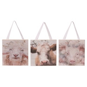 Transpac MDF Sweet Farm Decor Set of 3 Spring Home Decorations - 1 of 1