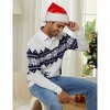 Ugly Christmas Sweater Men Fuuny Reindeer Snowflake Print Pullover Tops Long Sleeve v Neck Soft Knitted Sweaters - 2 of 4