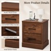 Tangkula Set of 2 Drawer Nightstand Bedside Table Compact Sofa End Table Rustic Walnut - 3 of 4