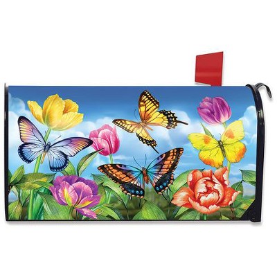 Butterflies and Tulips Spring Mailbox Cover  - Standard Size - Briarwood Lane