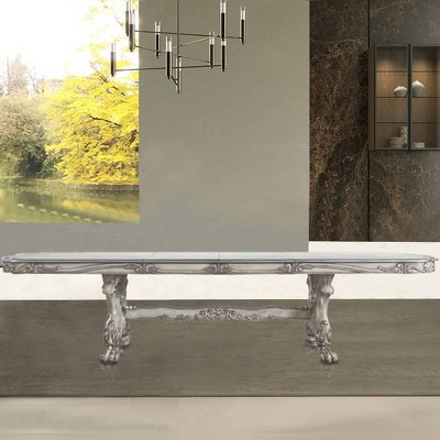 Dresden Vintage Bone White Extendable Dining Table