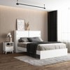 Polifurniture 3pc Queen Victoria Bedroom Set with Single Nightstand White: Modern Design, Engineered Wood, Melamine Finish - 2 of 4