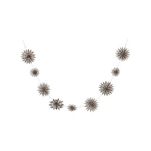 Storied Home Paper Folding Snowflake Garland in Kraft Box, Grey - 1 of 4