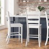 Taylor & Logan 2pk Laurel Counter Height Barstools White Wash: Ladderback, Wood Frame, 225lb Capacity - 2 of 4