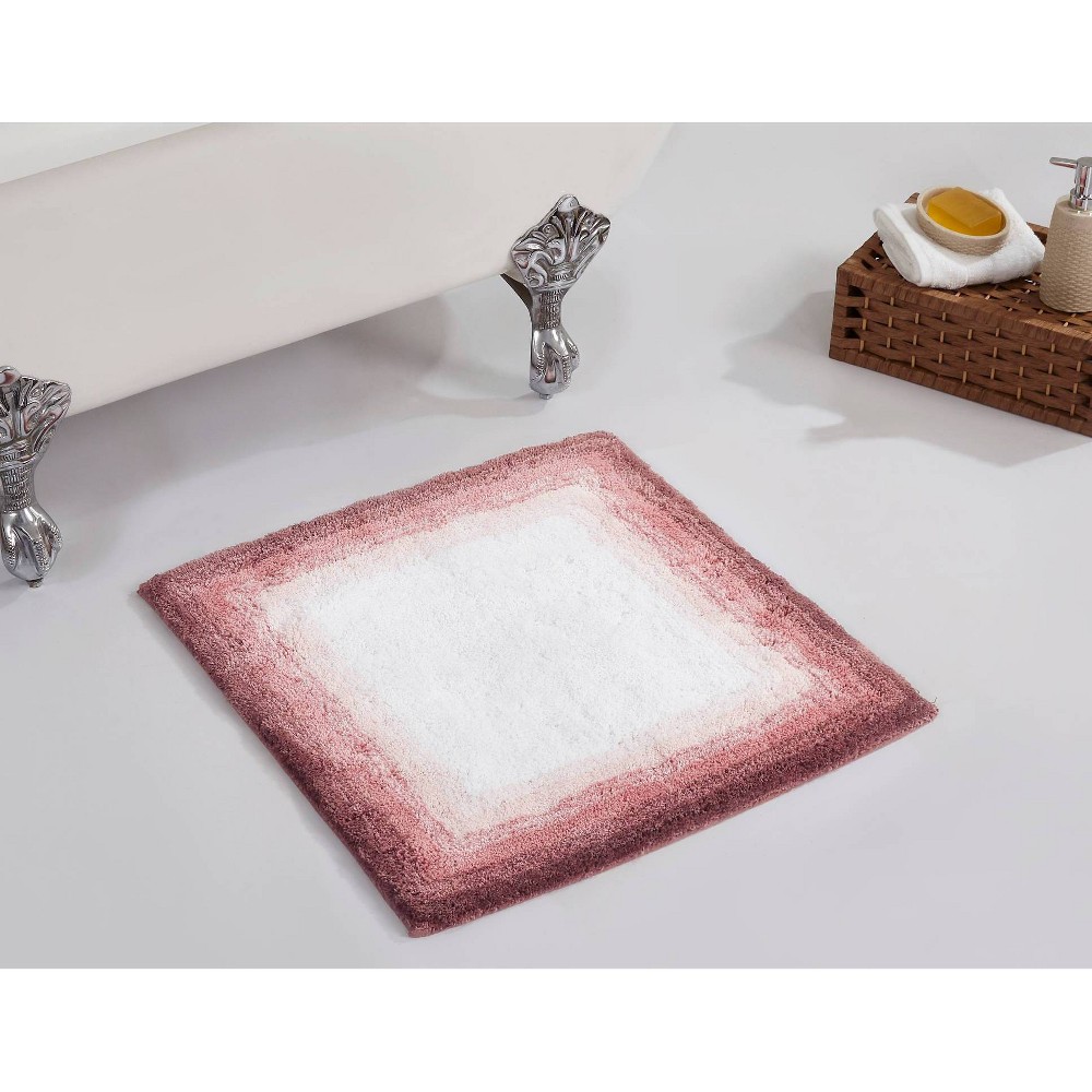  Square Torrent Collection 100% Cotton Bath Rug Rose