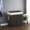 110L Laundry Hamper with Lid Laundry Clothes Hamper with 2 Removable Liner Bags Wicker Double Laundry Basket for Bathroom - 2 of 4