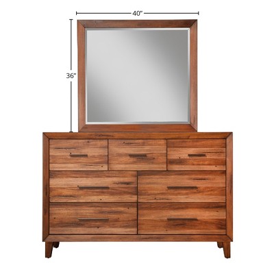 Rustic Pine and Mahogany 1-Drawer Nightstand with Open Shelf