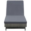 vidaXL Sun Lounger with Wheels and Cushion Poly Rattan Anthracite - 4 of 4