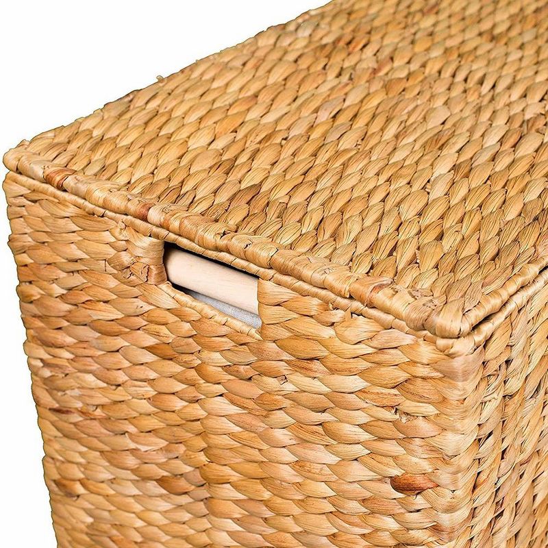 BirdRock Home Water Hyacinth Laundry Hamper Divided, 3 of 8