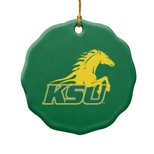 Kentucky State University Primary Logo Porcelain Scalloped Holiday Christmas Tree Ornament  2.8" (7.1 cm) - 1 of 4