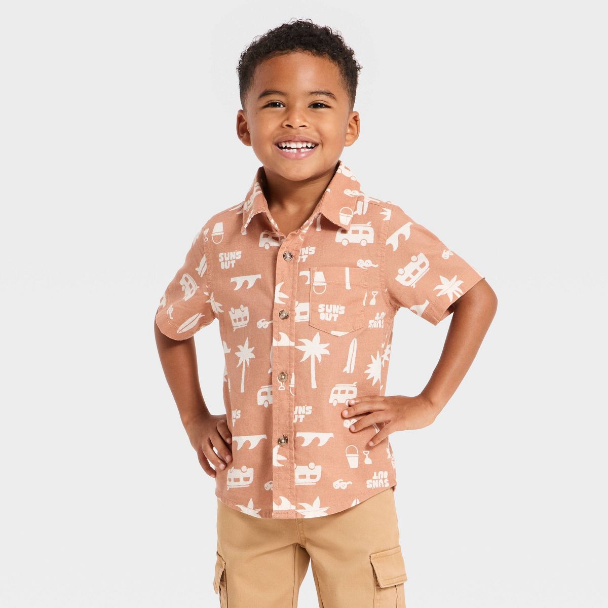 Toddler Boys' Short Sleeve Button-Down Shirt - Cat & Jack™ - thumbnail 4