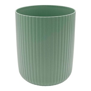 LunaLulinlk 1.64 Gallon Plastic Ribbed Wastebasket, Green - 1 of 4
