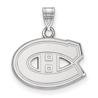 Black Bow Jewelry 14k White Gold Montreal Canadiens NHL Small Pendant