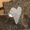 SOHI Women's Silver Heart Cocktail Ring - 2 of 3