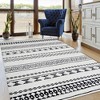 Moroccan Area Rug Washable Rug Soft Non Slip Low Pile Printed Geometric Trellis Rugs for Bedroom Living Room, 6' x 9' Black White - 3 of 4