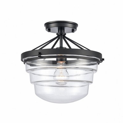 Elk Home Boyer 1 - Light Semi-Flush Mount in  Matte Black