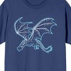 Game of Thrones Dragon Art Women's Navy Blue Graphic Tee - 2 of 3