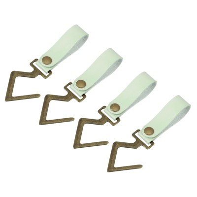 Unique Bargains PU Leather Home Camping Multipurpose S Hooks and Hangers 4 Pcs