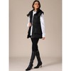 INSPIRE CHIC Women's Winter Hooded Zip Up Mid Long Sleeveless Quilted Padded Vest Coat - 3 of 4
