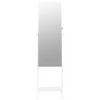 vidaXL Elegant White Jewelry Storage Cabinet with Full-length Mirror, Modern Free Standing Jewelry Cabinet, Rectangular, Engineered Wood Material - 4 of 4