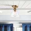 Runesay Rustic Semi Flush Mount Ceiling Light, 1-Light Vintage Industrial Indoor Vanity Hardwired 7.28'' Funnel Flared Glass Shade - 3 of 4